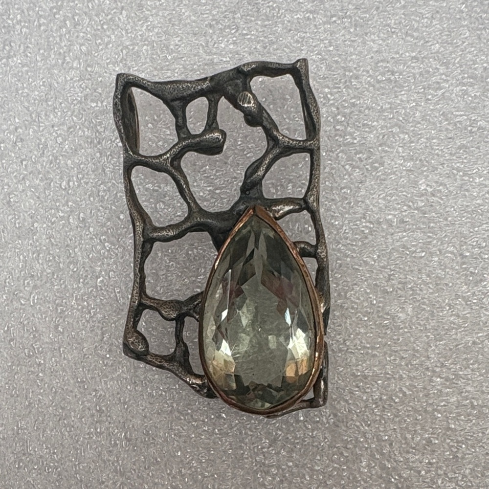 Bora Jewelry of Brooklyn Sterling Silver Pendant with Green Amethyst